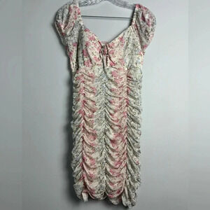MADDEN NYC Junior Sweatheart Floral Cut Out Bodycon Dress Size Large